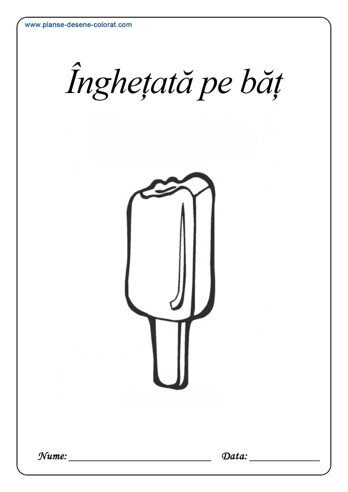 desene de colorat cu dulciuri inghetata pe bat